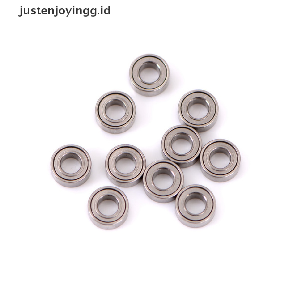 10pcs Mr63zz Bola Bearings Mini Bahan Baja Ukuran 3x6 X 2.5mm