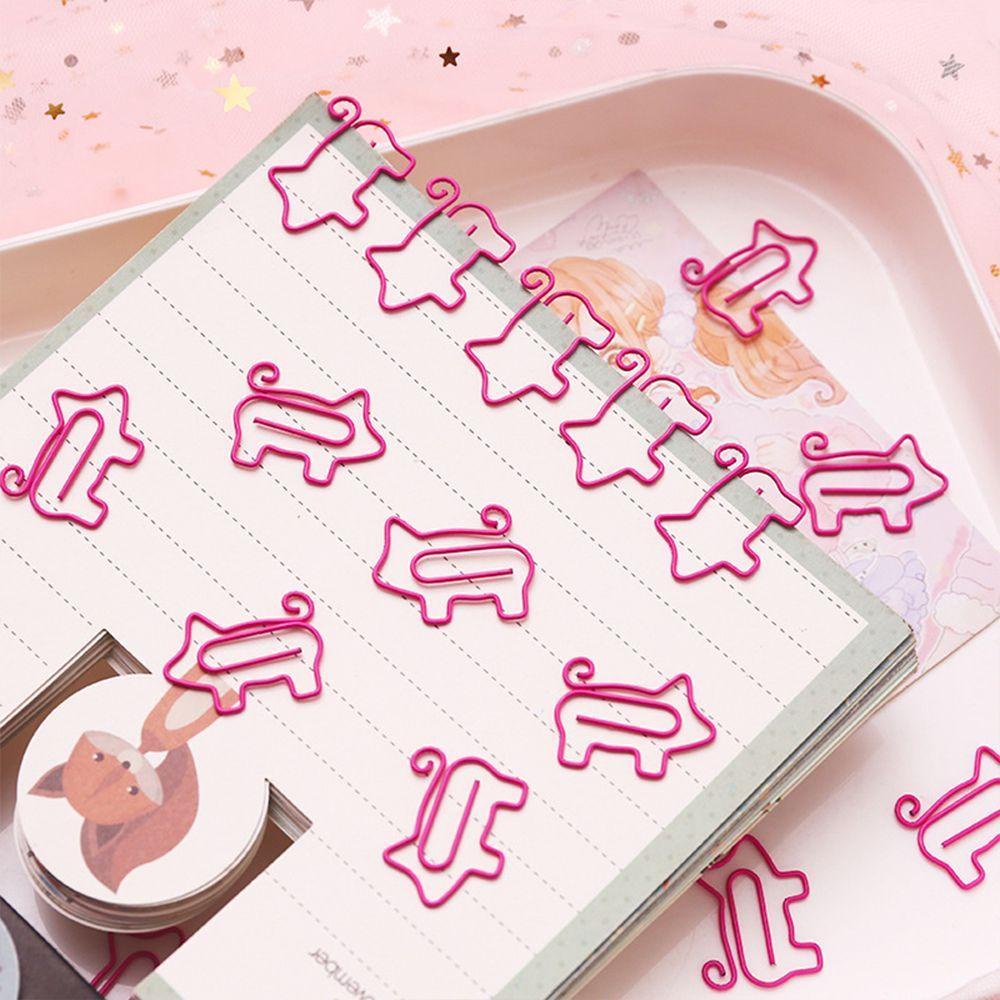 Agustina Paper Clip Letter Clips Hollow Kantor Hewan Lucu Supply Alat Tulis Logam Pink