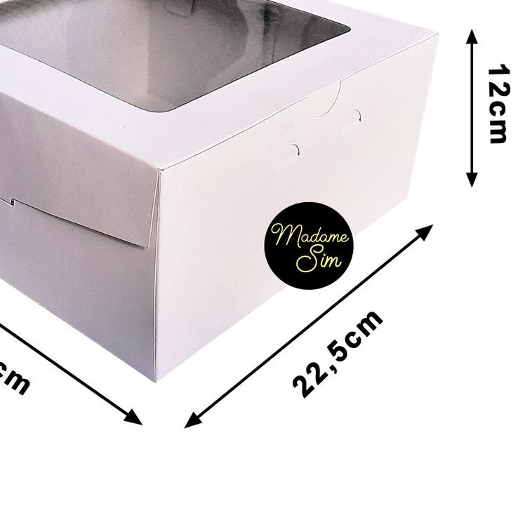 

KOTAK KUE - CAKE BOX 22 x 22 x 12 CM - DUPLEX PUTIH ( ISI 10 PCS )