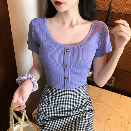 KEIKO BUTTON TOP RIB