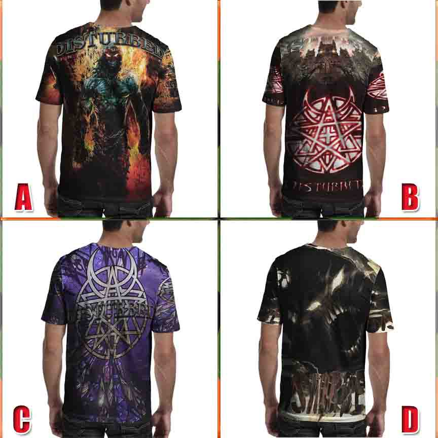 Neo Metal Band Tshirt Disturbed Kaos Fullprint Bahan Polyester