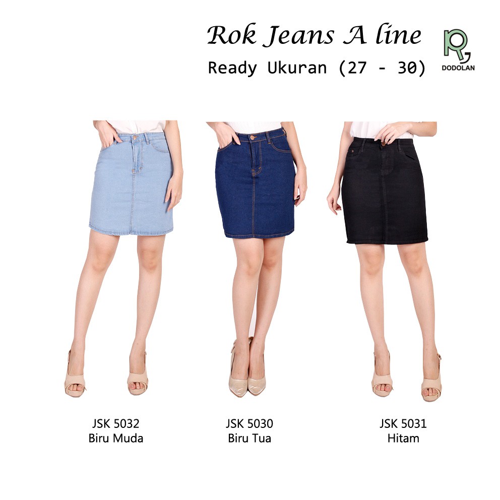  BISA COD Rok Jeans  Pendek Selutut Skirt Jeans  Biru  Muda  