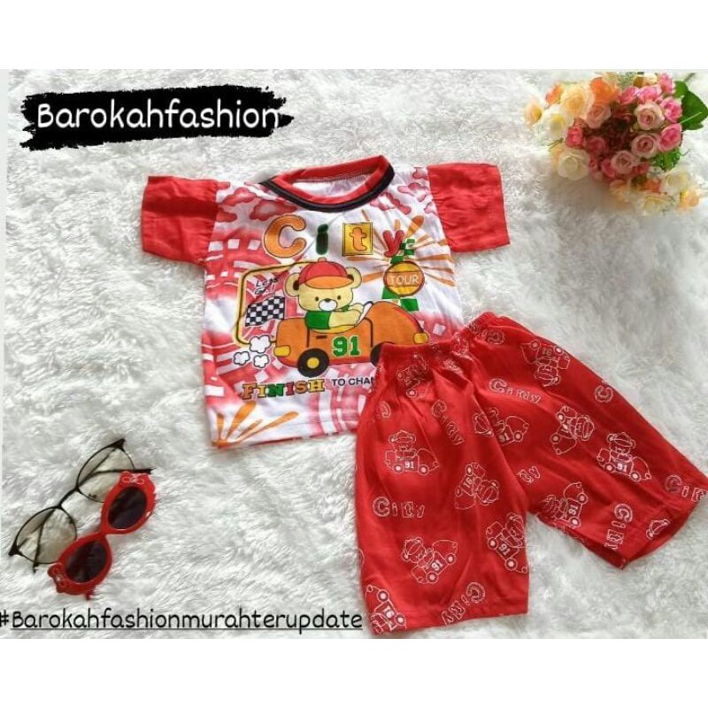 Setelan anak cowok / baju anak / kaos anak / umur 0-1 tahun
