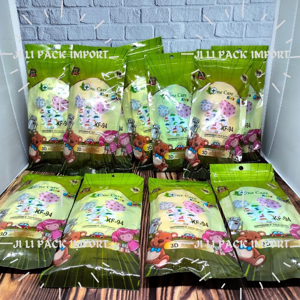 Masker Anak KF94 4 Ply 3D -  One Care Kids (10 pcs) Gratis Ongkir Xtra