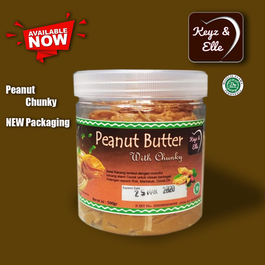 

Peanut Butter with chunky Keyz and Elle 500gr (selai kacang dengan potongan kacang asli)