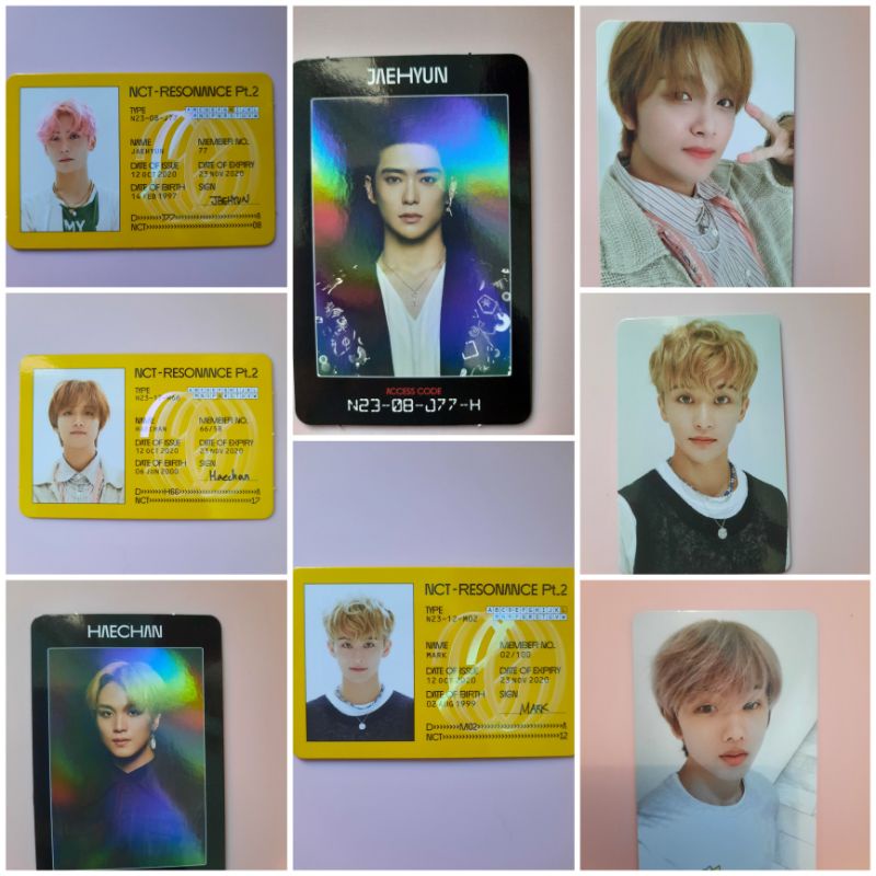 PC NCT DREAM 127 Id card, Photocard, Access Card - Mark, Jaehyun, Haechan - Resonance Album NCT