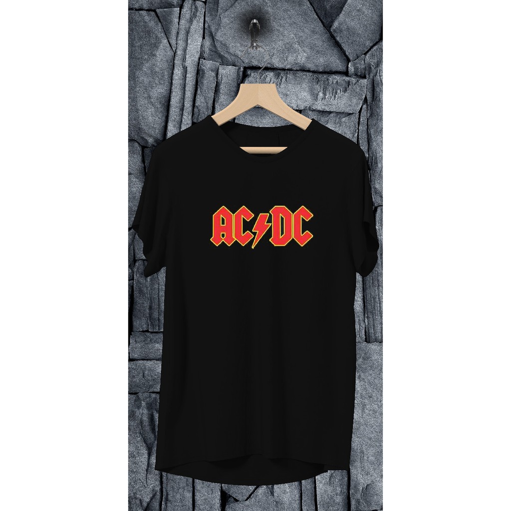 Kaos murah Kaos distro murah baju  distro pria t-shirt murah combed30s  AC DC hitam