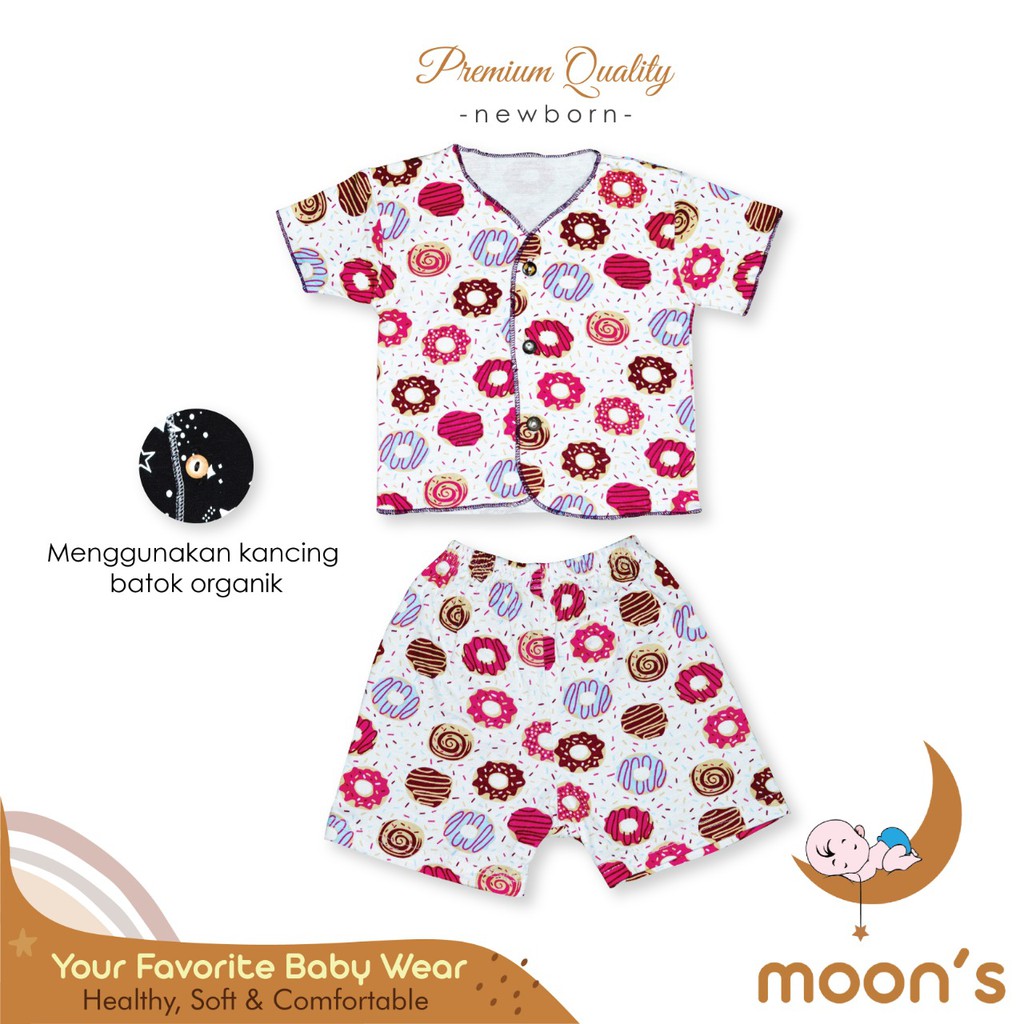 SML MOONS STELAN PENDEK PREMIUM BABYMOON STELAN BAJU BARU LAHIR NEWBORN BAJU BAYI BAJU PANJANG KUTUN