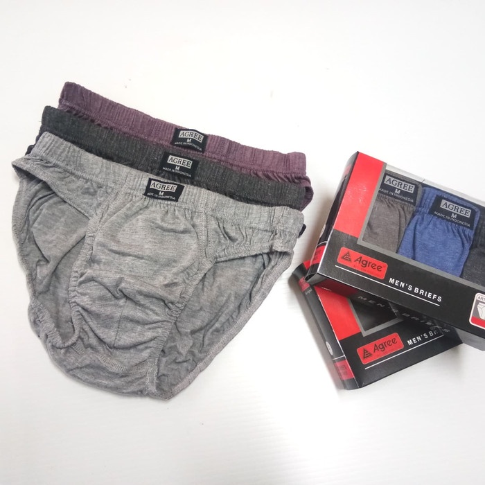 12pcs Celana Dalam Agree 8886 Men's Brief | CD Agree Merah Laki Laki Dewasa Pria | Open Sorex Grosir Lusinan