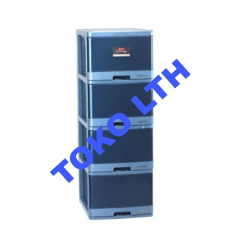 LEMARI PLASTIK SUSUN 4 / LACI CONTAINER EXCEL L4 LION STAR XC-12