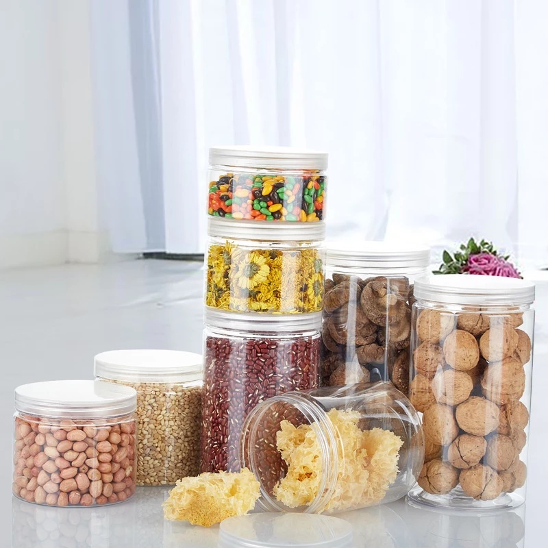 Hot Sale/Kulkas Makanan Plastik PET Sealed Jar Fresh Food Kaleng/Kotak Penyimpanan Biji Bijian Kacang Plastik Transparan Dapur/Aksesoris Organizer Dapur