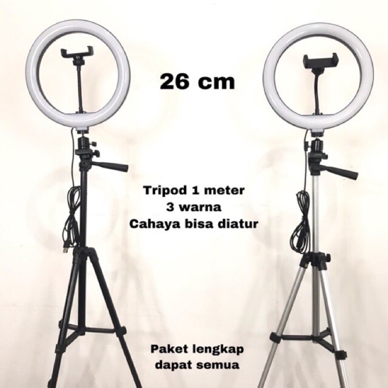 Lampu Led Ringlight 26 Cm 10 Live Lamp Tripod Foto Kamar Studio Tiktok Mua Shopee Indonesia