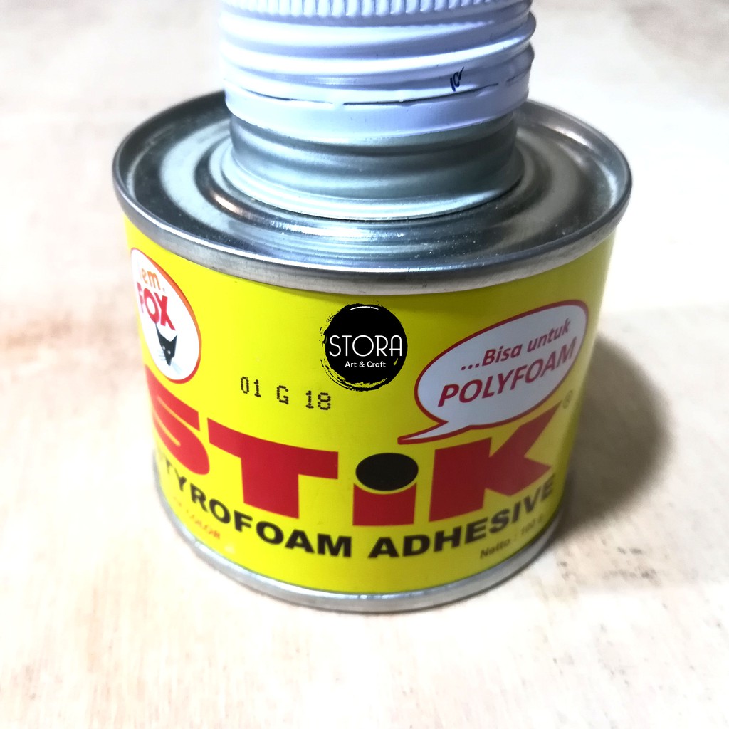 Lem Fox Stik Styrofoam Sterofom Adhesive Bening Clear Glue 100 Gram