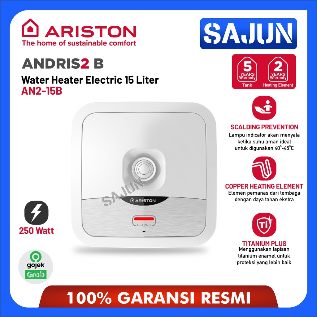 Ariston Water heater 15 liter AN2 15B pemanas air ariston andris2 B 15