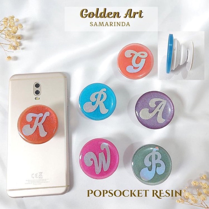 POPSOCKET / GRIPTOK RESIN CUSTOM INISIAL NAMA