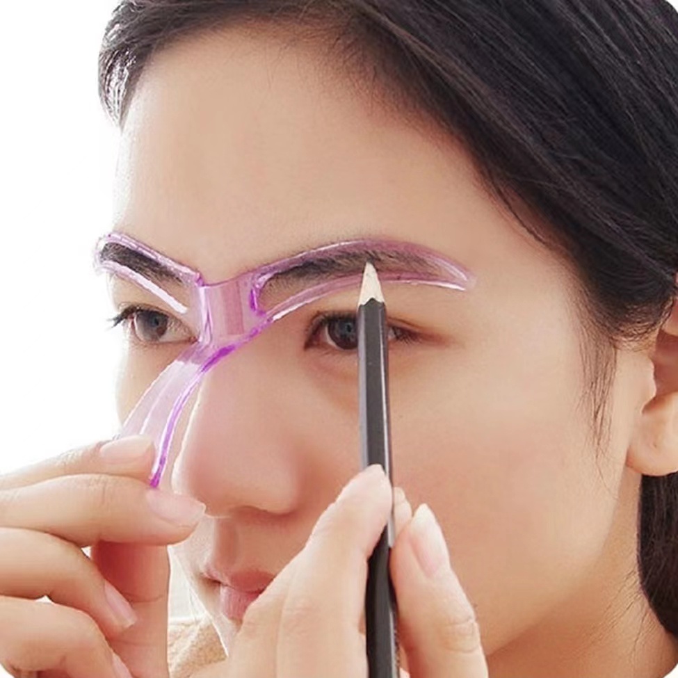 Cetakan Alis Eyebrow Template Dengan Gagang Pembuat Alis Instan