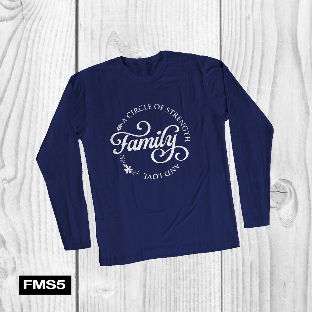 [KAOS] kaos keluarga couple family FMS5 full color cotton combed lengan panjang murah stylish