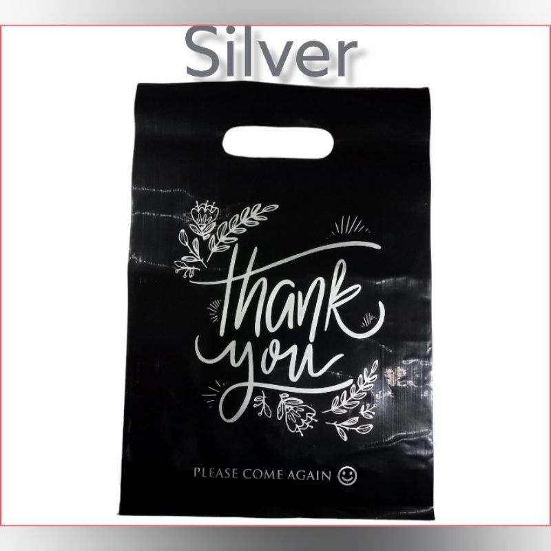 kantong plastik pe motif thankyou uk 25x35 isi  50 kantong olshop kantong toko pakaian