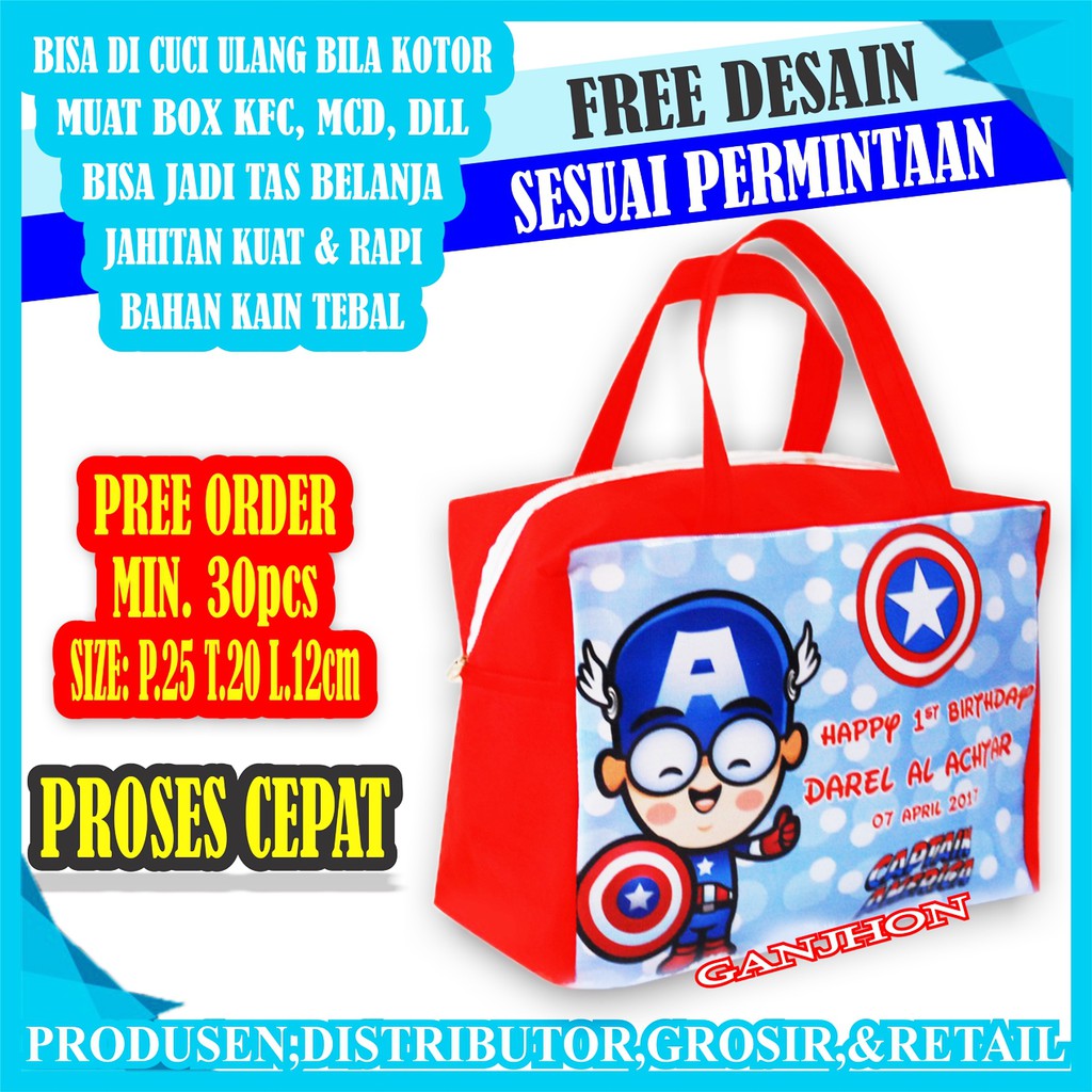 Tas ulang tahun PROMO READY STOCK DAN CUSTOM-RESLETING P25T20 L14