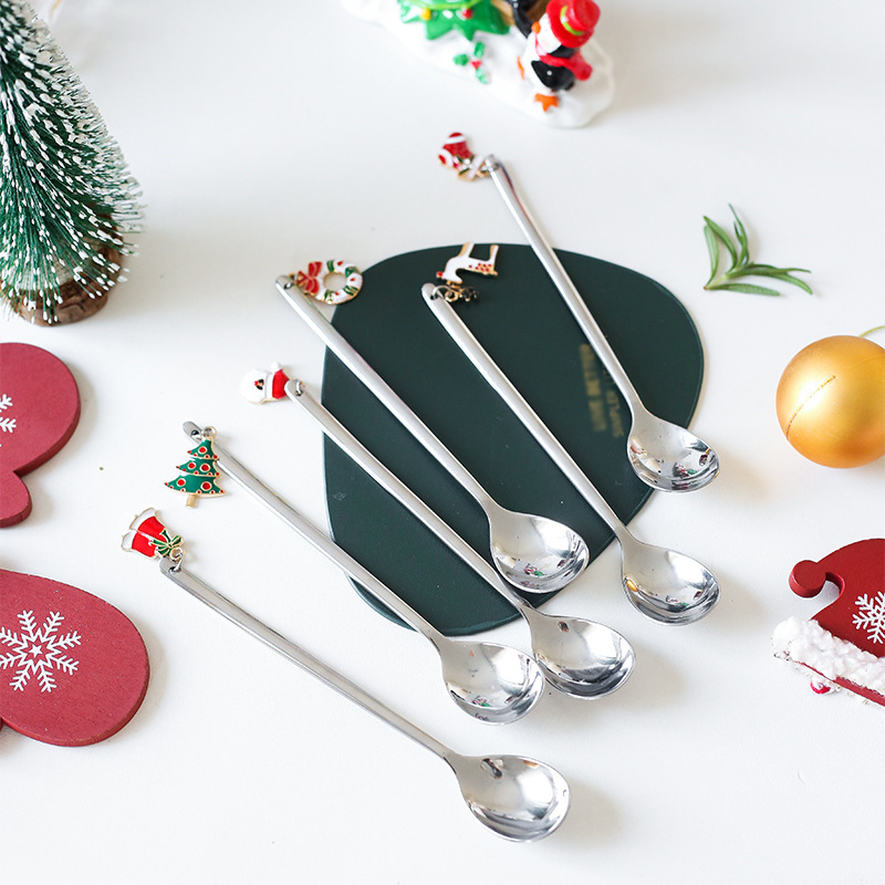 Sendok Kopi Bahan Stainless Steel Untuk Dekorasi Natal
