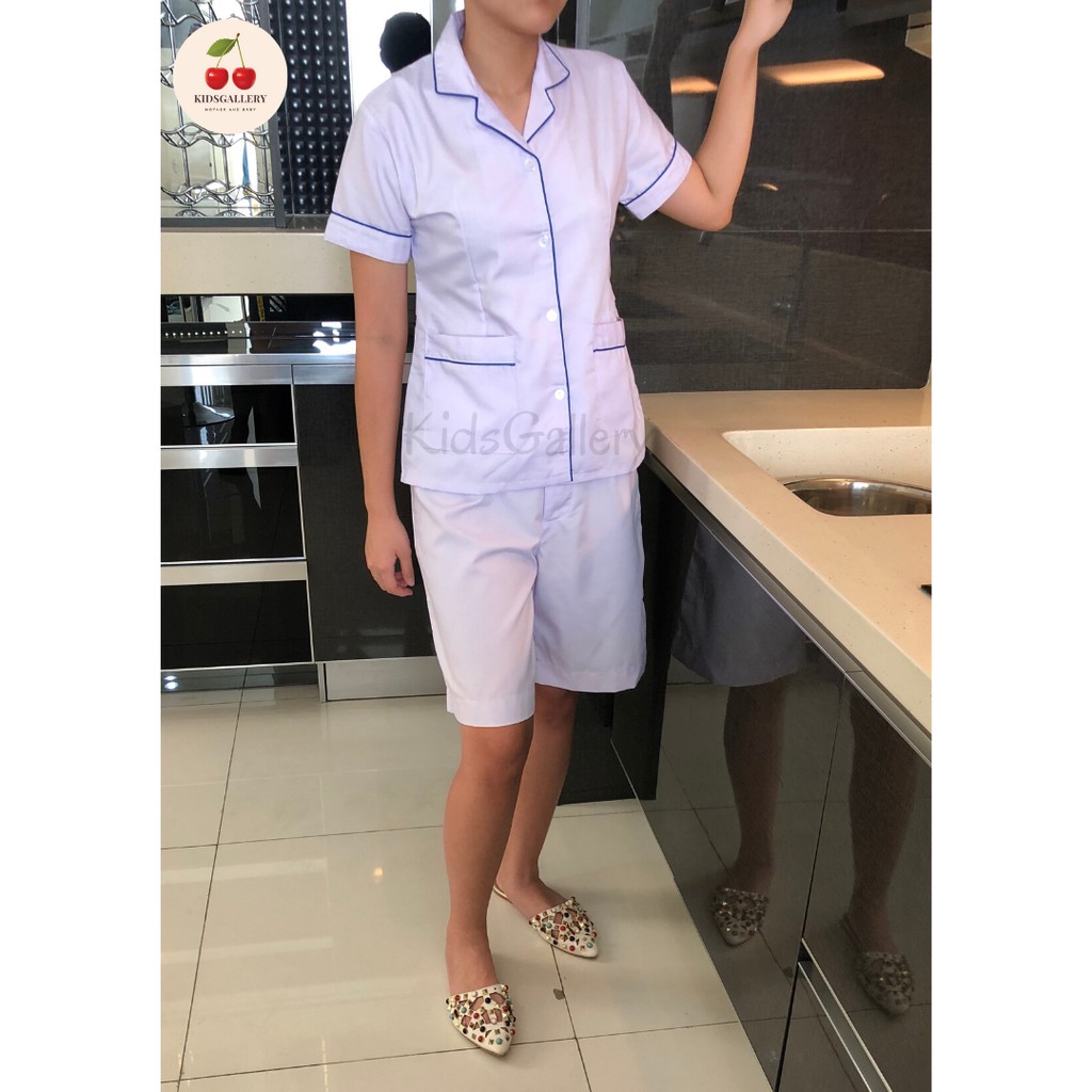 [Sandrina] Baju seragam suster/ Seragam baby sitter/ Seragam nanny ( Lis biru )