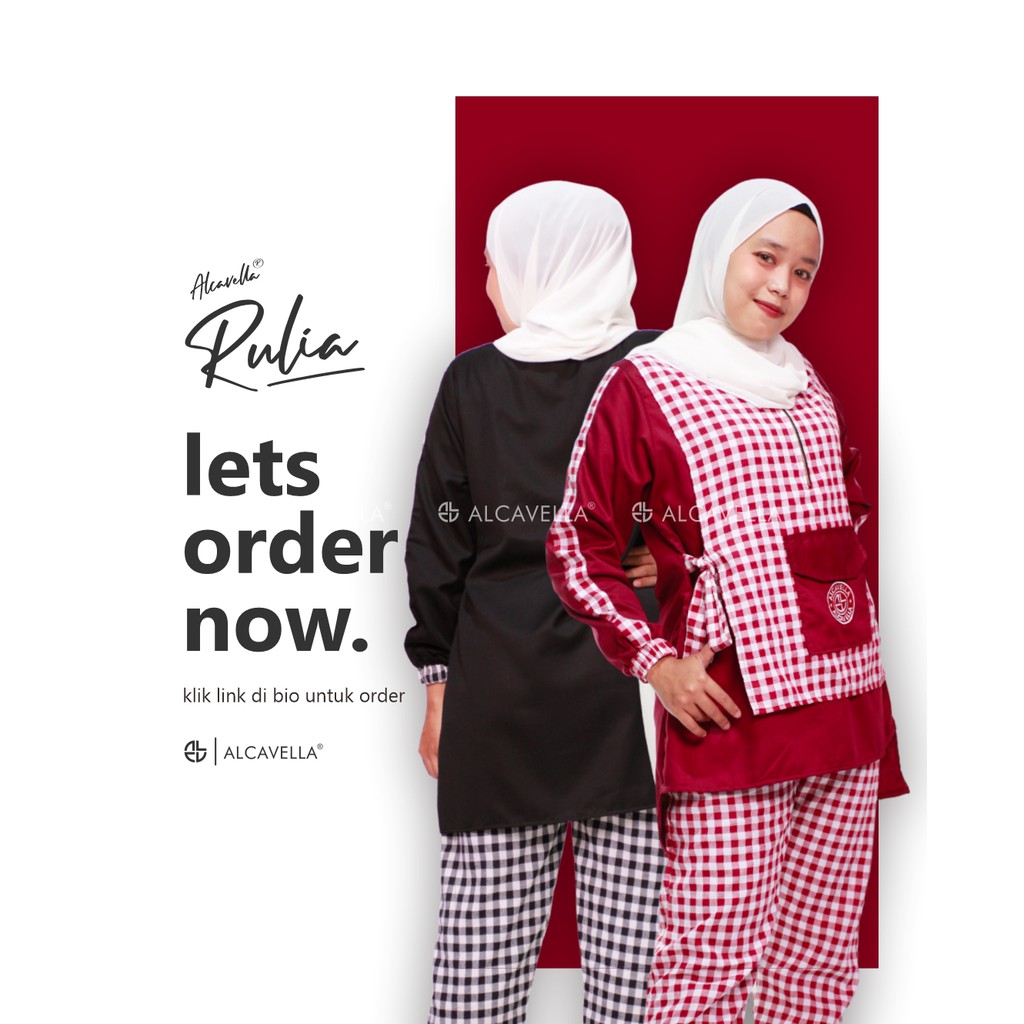BAJU + CELANA ONESET KATUN RULIA ALCAVELLA DAILYWEAR SERIES ALL SIZE M-XL - TUNIK CELANA PJG 2 WARNA