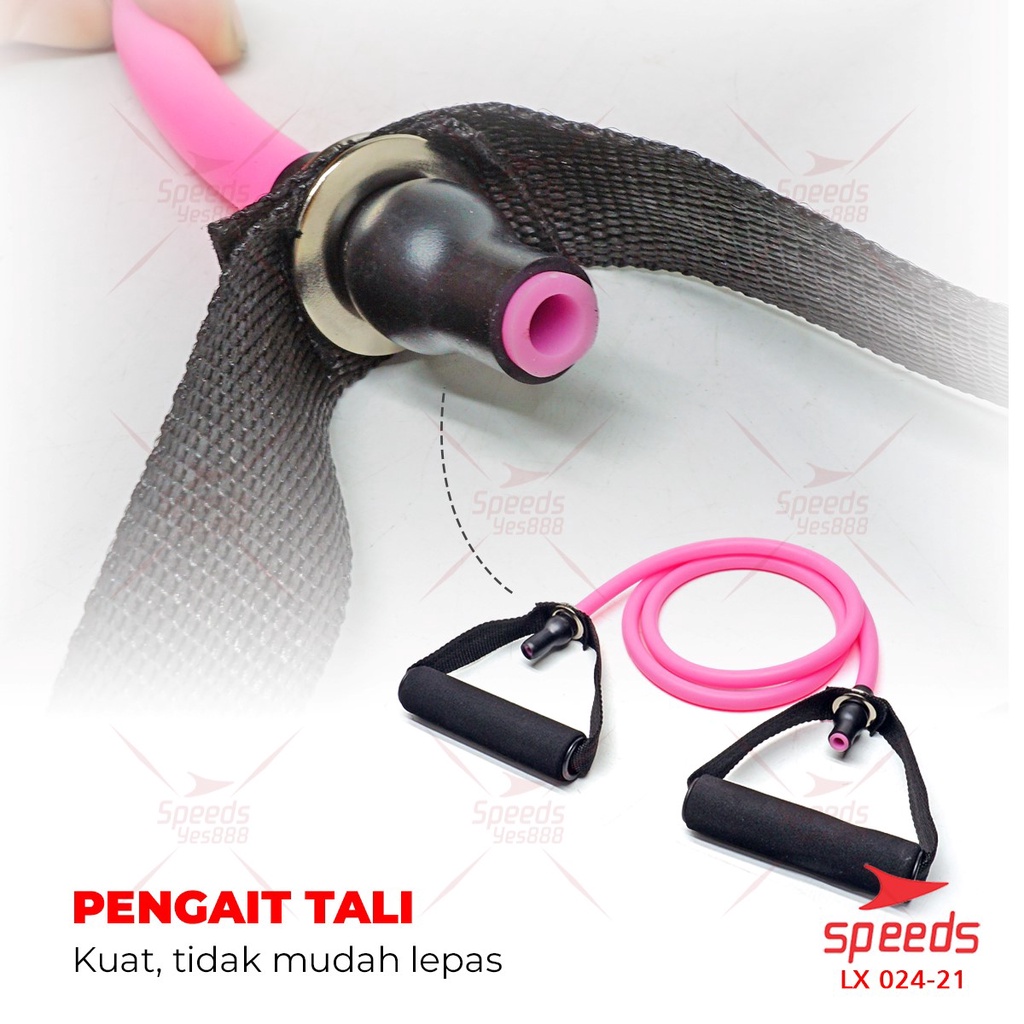 SPEEDS Tali Fitness Elastis Resistance Bands Dilengkapi Handle Stretching Rope Olahraga 024-21-3