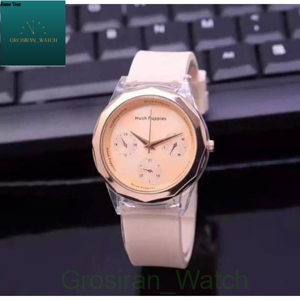 JAM TANGAN WANITA ELEGAN TERBARU 2021 HUSH PUPPIES OVAL BULAT CRONO OFF HIASAN HP-175 [G_W]