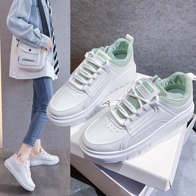 COD Sneakersdaily K198 Sepatu Sneakers Wanita Sepatu Casual Putih