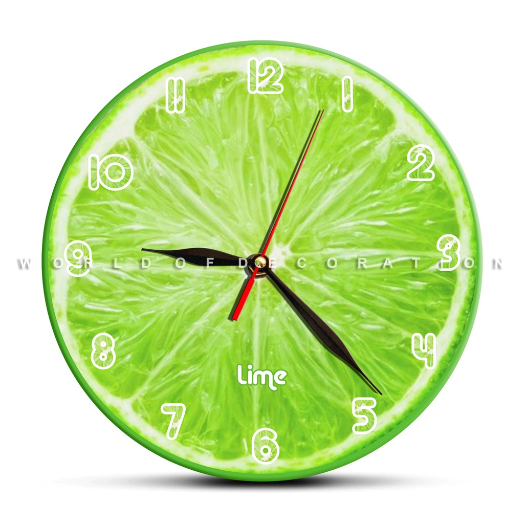 Jam Dinding Bulat Buah Buahan Lucu dan Unik-Lime