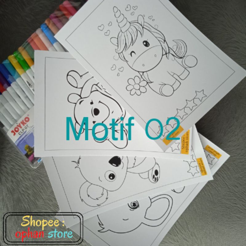 

(Kertas BC/ Per set isi 12 lembar) Kertas Mewarnai, Lembar Mewarnai, Worksheet (02)