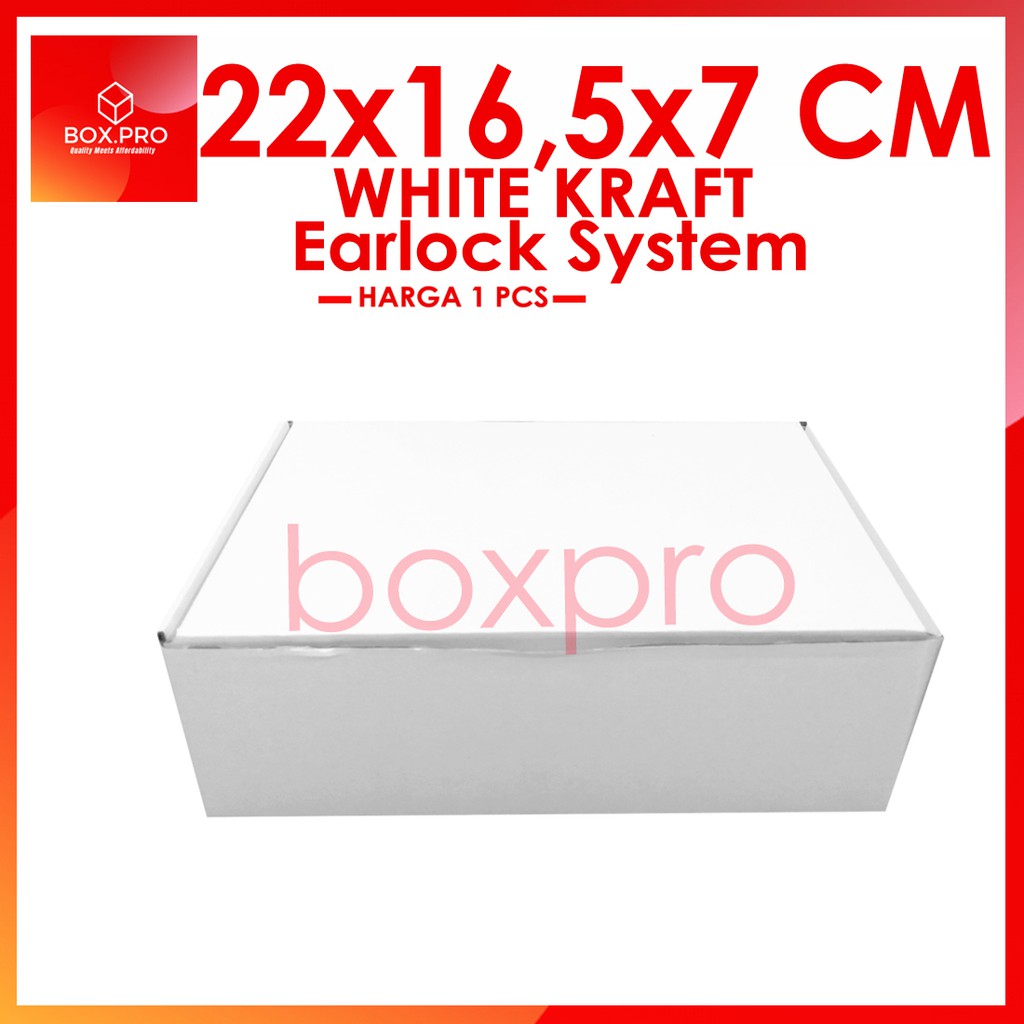 

Kardus PUTIH uk 22x16,5x7 cm (ECER) Die Cut Box Kotak Packing Aksesoris Baju Kue Hijab EARLOCK FULL