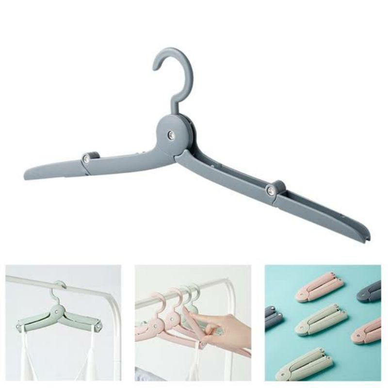 hanger mini portable lipat gantungan baju import anak dewasa doff pastel pink mint biru