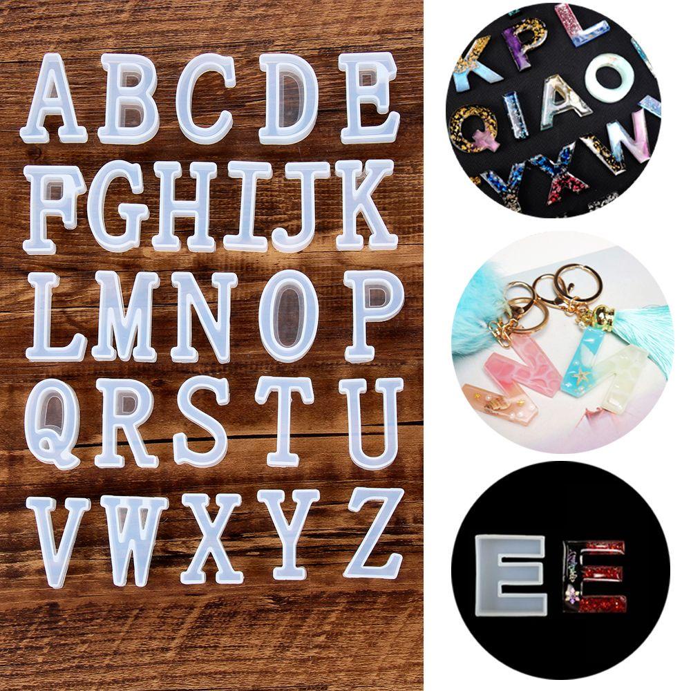 Preva A-Z Cetakan Resin Liontin Alfabet Huruf Inggris Alat Membuat Perhiasan