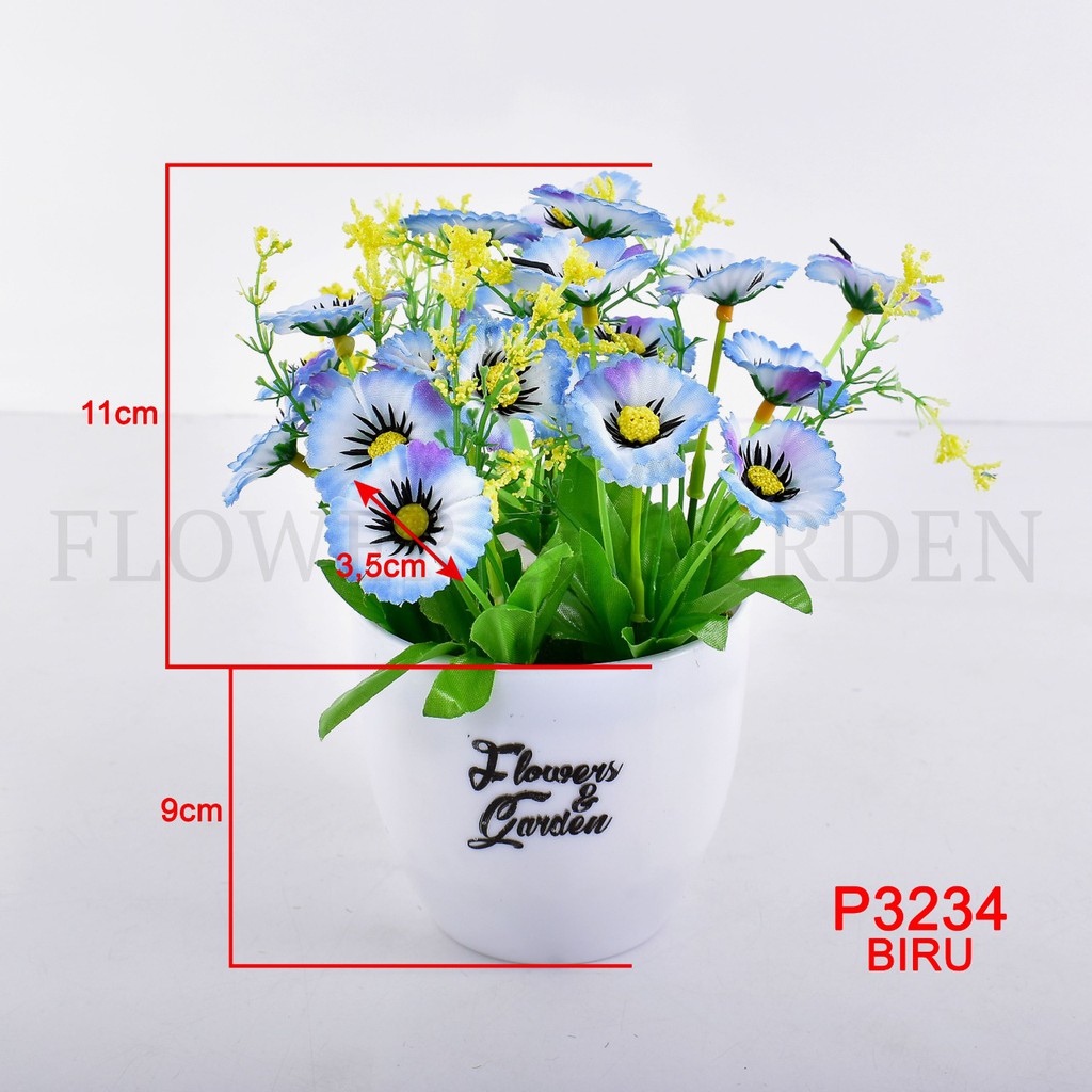 TANAMAN BUNGA HIAS POT TANAMAN HIAS DEKORASI RUMAH DAN BUNGA PLASTIK P3234-2