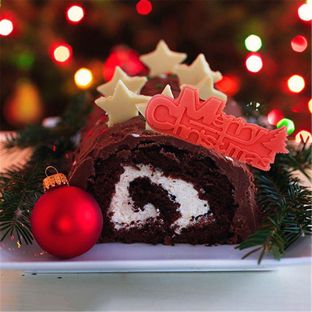 Solighter Merry Christmas DIY Kue Coklat Reusable Silica gel Cookie mold Dekorasi Kue