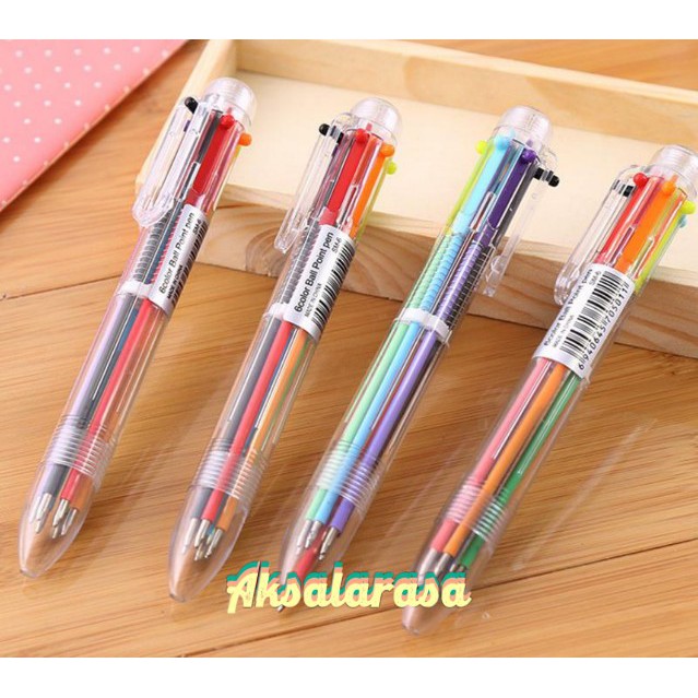 

Ballpoint - Pulpen 6 warna desain Transparan