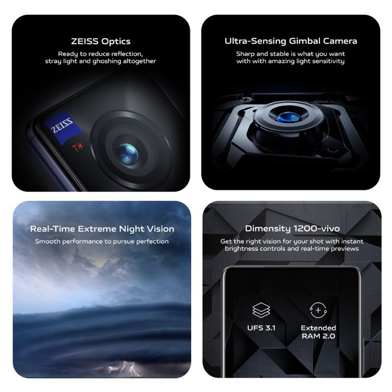 [NEW LAUNCH] Hp Baru Vivo X70 Pro - Original Garansi Resmi - [12/256] RAM 12GB ROM 256GB - ZEISS Optics, Real-Time Extreme Night Vision, Ultra-Sensing Gimbal Camera, Super Amoled - [ Cosmic Black Hitam, Aurora Dawn Biru Putih ]-1