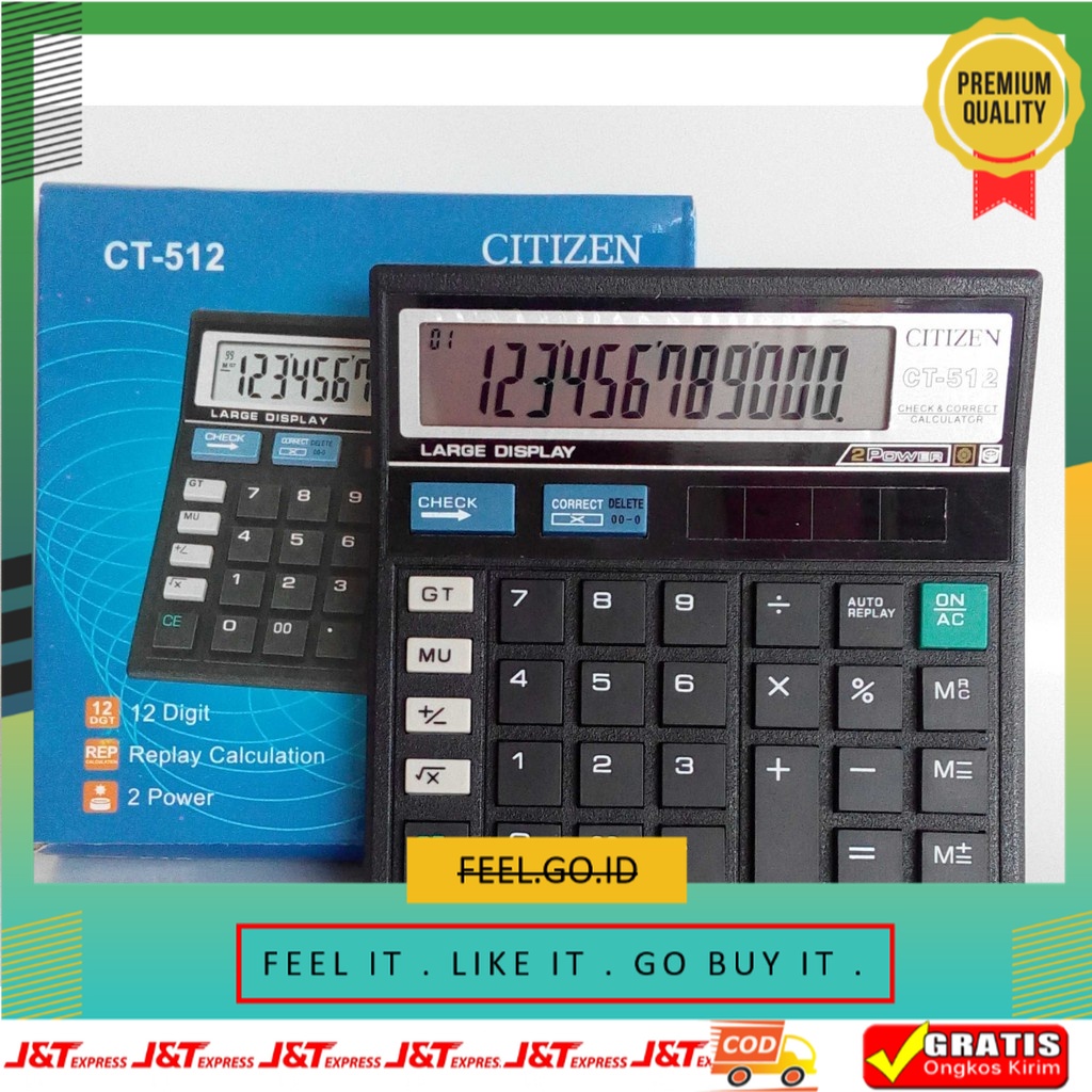 

Terbagus Termurah Kalkulator CTTTZEN ct 512 - 12 digit