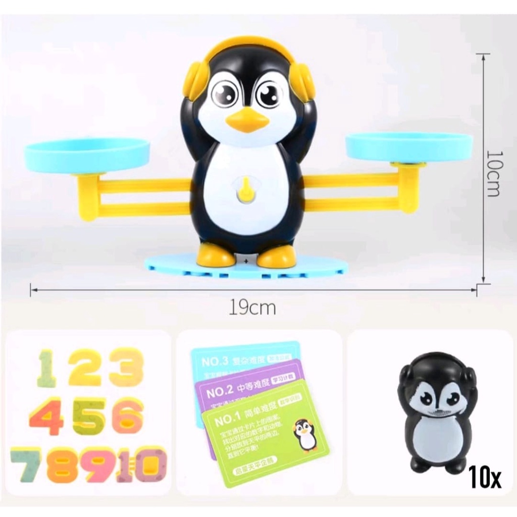 Mainan Edukasi Anak Timbangan Belajar Matematika - Penguin