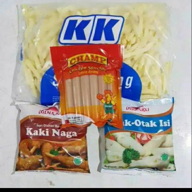 

(Paket ekonomis)kentang+sosis+kaki naga+otak2