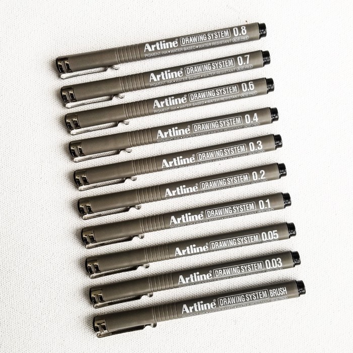 

Pendrawing- Artline Drawing Pen Ek-2305N / Drawing System / Pena Gambar - Brush -Drawing-Pen.