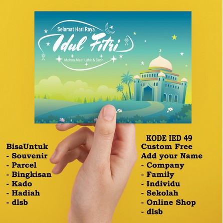 

Kartu Lebaran. Kartu Ucapan Selamat Idul Fitri parcel kado tag label custom Part 3
