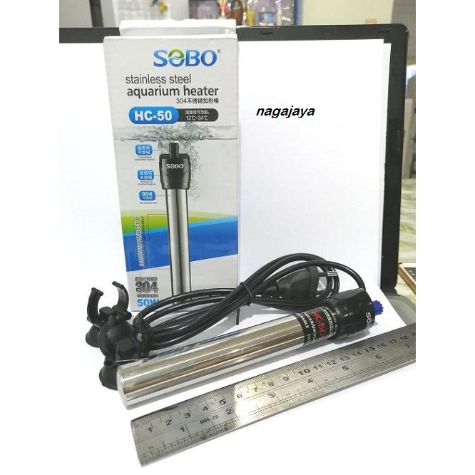Heater pemanas air aquarium SOBO HC 50 sobo hc 50 watt stainless anti pecah