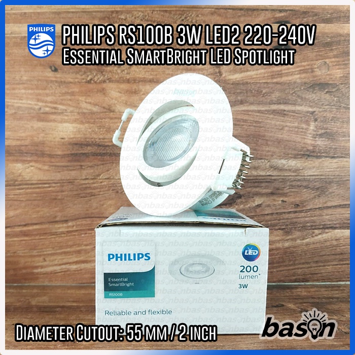 PHILIPS RS100B 3W 200lm D55 220V - Lampu LED Spotlight