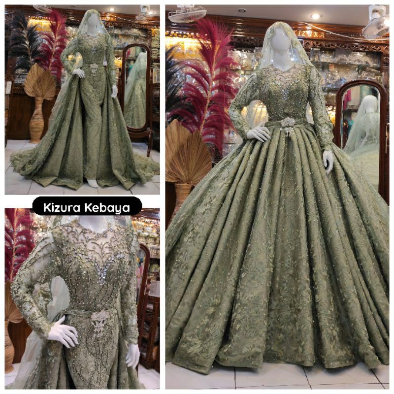 Gaun Pengantin Slim Dress Pengantin Crinoline 3 in1 Gaun Dress