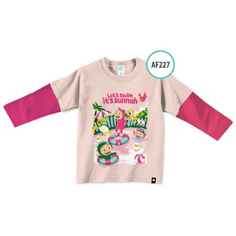 Kaos Anak Afrakids AF227 &quot;Let's Swim It's Sunnah&quot; Lengan Panjang