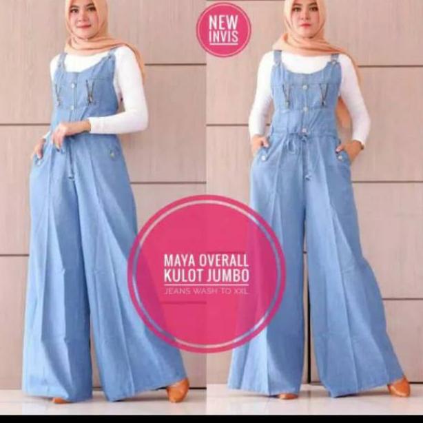 KULOT JEANS OVERALL MAYA  JUMBO FIT TO L - XXL  –UA.20Ap22ᵟ