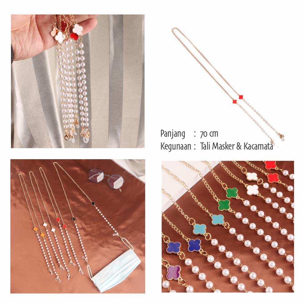 Tali Strap Earhook Kacamata &amp; Masker Wanita - Bunga - Penahan Anti Jatuh - RANTAI TL-8027 ( Group )