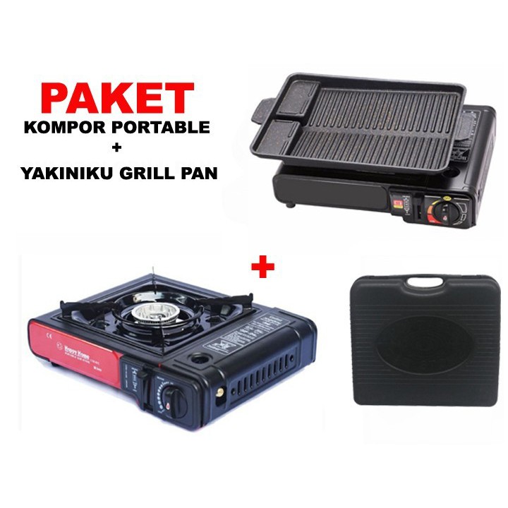 Happy Home Paket Kompor Gas Portable Bbq Yakiniku Grill Pan